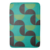 ミッドセンチュリーモダンブラウングリーンとターコイズ バスマット (正面縦)