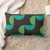 ミッドセンチュリーモダンブラウングリーンとターコイズ ランバークッション (ブランケット)