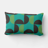 ミッドセンチュリーモダンブラウングリーンとターコイズ ランバークッション (裏面)