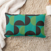 ミッドセンチュリーモダンブラウングリーンとターコイズ ランバークッション (ブランケット)