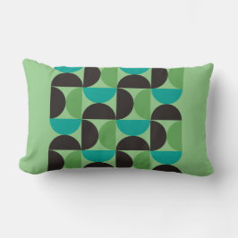 ミッドセンチュリーモダンブラウングリーンとターコイズ ランバークッション