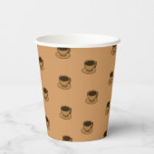 ミッドセンチュリーモダンブラウンコージーコーヒーカップ紙カップ 紙コップ (裏面)