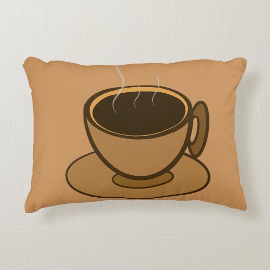 ミッドセンチュリーモダンブラウンコージーコーヒーカップ アクセントクッション (正面)