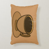 ミッドセンチュリーモダンブラウンコージーコーヒーカップ アクセントクッション (正面(垂直))