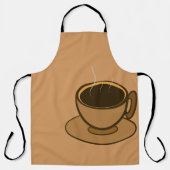 ミッドセンチュリーモダンブラウンコージーコーヒーカップ エプロン (正面)