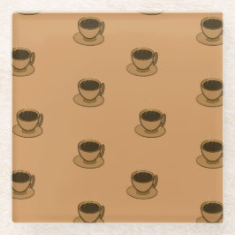 ミッドセンチュリーモダンブラウンコージーコーヒーカップ ガラスコースター