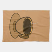 ミッドセンチュリーモダンブラウンコージーコーヒーカップ キッチンタオル (横)