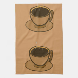 ミッドセンチュリーモダンブラウンコージーコーヒーカップ キッチンタオル