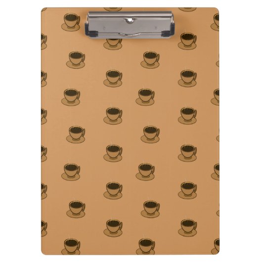 ミッドセンチュリーモダンブラウンコージーコーヒーカップ クリップボード (正面)