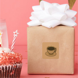 ミッドセンチュリーモダンブラウンコージーコーヒーカップ スクエアシール
