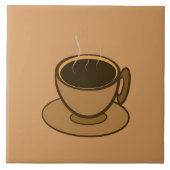 ミッドセンチュリーモダンブラウンコージーコーヒーカップ タイル (正面)