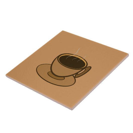 ミッドセンチュリーモダンブラウンコージーコーヒーカップ タイル (側面)