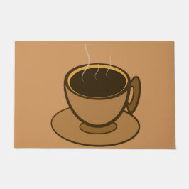 ミッドセンチュリーモダンブラウンコージーコーヒーカップ ドアマット