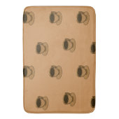 ミッドセンチュリーモダンブラウンコージーコーヒーカップ バスマット (正面縦)