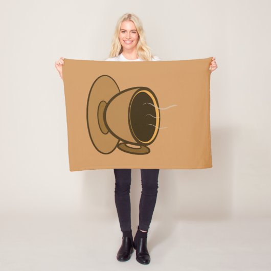 ミッドセンチュリーモダンブラウンコージーコーヒーカップ フリースブランケット (インサイチュ)