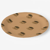 ミッドセンチュリーモダンブラウンコージーコーヒーカップ ペーパープレート (アングル)