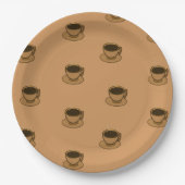 ミッドセンチュリーモダンブラウンコージーコーヒーカップ ペーパープレート (正面)