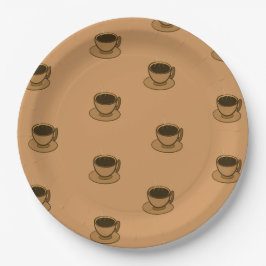 ミッドセンチュリーモダンブラウンコージーコーヒーカップ ペーパープレート