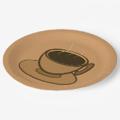 ミッドセンチュリーモダンブラウンコージーコーヒーカップ ペーパープレート (アングル)