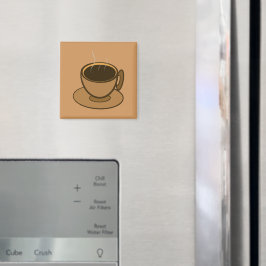 ミッドセンチュリーモダンブラウンコージーコーヒーカップ マグネット
