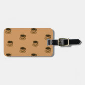 ミッドセンチュリーモダンブラウンコージーコーヒーカップ ラゲッジタグ (正面横)