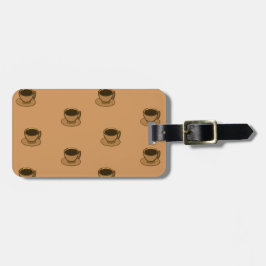 ミッドセンチュリーモダンブラウンコージーコーヒーカップ ラゲッジタグ