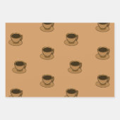 ミッドセンチュリーモダンブラウンコージーコーヒーカップ ラッピングペーパーシート (正面3)