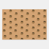 ミッドセンチュリーモダンブラウンコージーコーヒーカップ ラッピングペーパーシート (正面3)