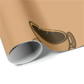 ミッドセンチュリーモダンブラウンコージーコーヒーカップ ラッピングペーパー (ロールコーナー)