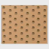 ミッドセンチュリーモダンブラウンコージーコーヒーカップ ラッピングペーパー (フラット)