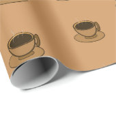 ミッドセンチュリーモダンブラウンコージーコーヒーカップ ラッピングペーパー (ロールコーナー)