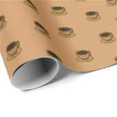 ミッドセンチュリーモダンブラウンコージーコーヒーカップ ラッピングペーパー (ロールコーナー)