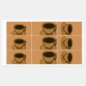 ミッドセンチュリーモダンブラウンコージーコーヒーカップ ラベル (シート)