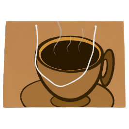 ミッドセンチュリーモダンブラウンコージーコーヒーカップ ラージペーパーバッグ