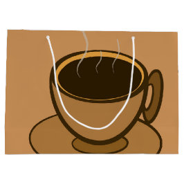 ミッドセンチュリーモダンブラウンコージーコーヒーカップ ラージペーパーバッグ
