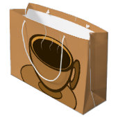 ミッドセンチュリーモダンブラウンコージーコーヒーカップ ラージペーパーバッグ (裏面アングル)