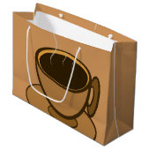 ミッドセンチュリーモダンブラウンコージーコーヒーカップ ラージペーパーバッグ (正面アングル)