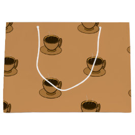 ミッドセンチュリーモダンブラウンコージーコーヒーカップ ラージペーパーバッグ