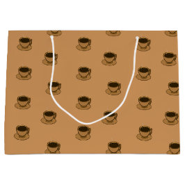 ミッドセンチュリーモダンブラウンコージーコーヒーカップ ラージペーパーバッグ