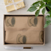 ミッドセンチュリーモダンブラウンコージーコーヒーカップ 薄葉紙 (ギフト)