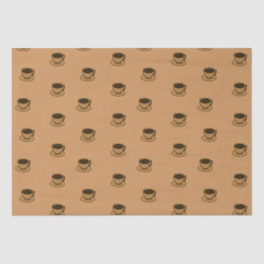 ミッドセンチュリーモダンブラウンコージーコーヒーカップ 薄葉紙 (正面)