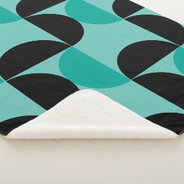 ミッドセンチュリーモダンブラックとミント シェルパブランケット