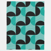 ミッドセンチュリーモダンブラックとミント フリースブランケット (正面)