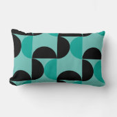 ミッドセンチュリーモダンブラックとミント ランバークッション (正面)