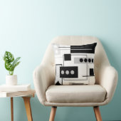 ミッドセンチュリーモダンブラックグレーホワイト抽象芸術 クッション (椅子)