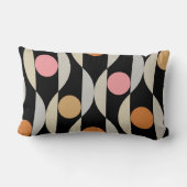 ミッドセンチュリーモダンブラックピンクオレンジレトロ ランバークッション (裏面)