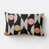 ミッドセンチュリーモダンブラックピンクオレンジレトロ ランバークッション (正面)