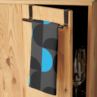 ミッドセンチュリーモダンブラックブルーとグレー キッチンタオル