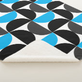 ミッドセンチュリーモダンブラックブルーとグレー シェルパブランケット (3/4)