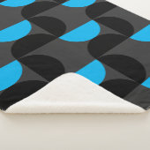 ミッドセンチュリーモダンブラックブルーとグレー シェルパブランケット (3/4)